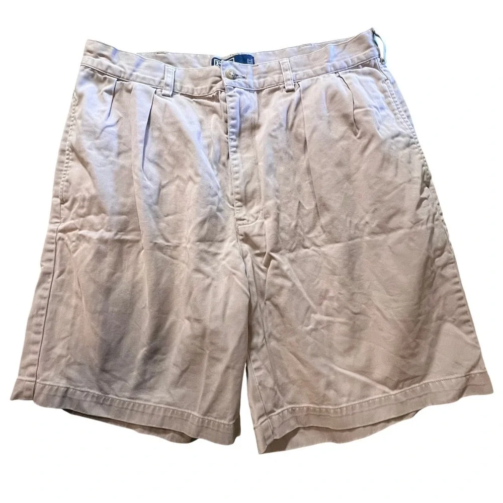 Polo Ralph‎ Lauren Men's Tyler Tan Pleated Chino Shorts Size 36 Casual Summer